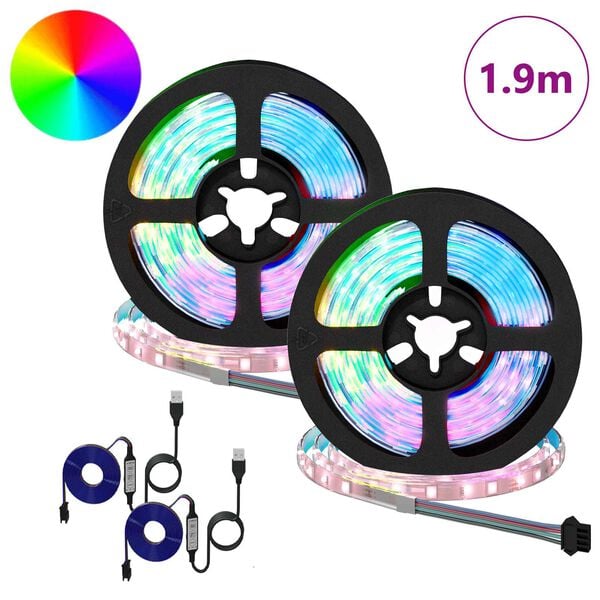 vidaXL LED Strip 4 pcs Black and Transparent 95 x 0.8 x 0.3 cm