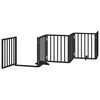 vidaXL Dog Gate with Door Foldable 12 Panels Black 600 cm Poplar Wood