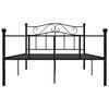 vidaXL Bed Frame without Mattress Black Metal 160x200 cm
