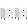 vidaXL Bedside Cabinet 2 pcs White 43 x 34.5 x 48 cm Engineered Wood
