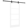 vidaXL Sliding Door White 93 x 202 cm Solid Pine Wood and Glass