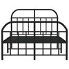 vidaXL Metal Bed Frame without Mattress with Footboard Black 120x190cm