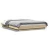 vidaXL Bed Frame with LED Lights without Mattress Sonoma Oak 140x190cm