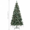 vidaXL Artificial Pre-lit Christmas Tree with Pine Cones 210 cm