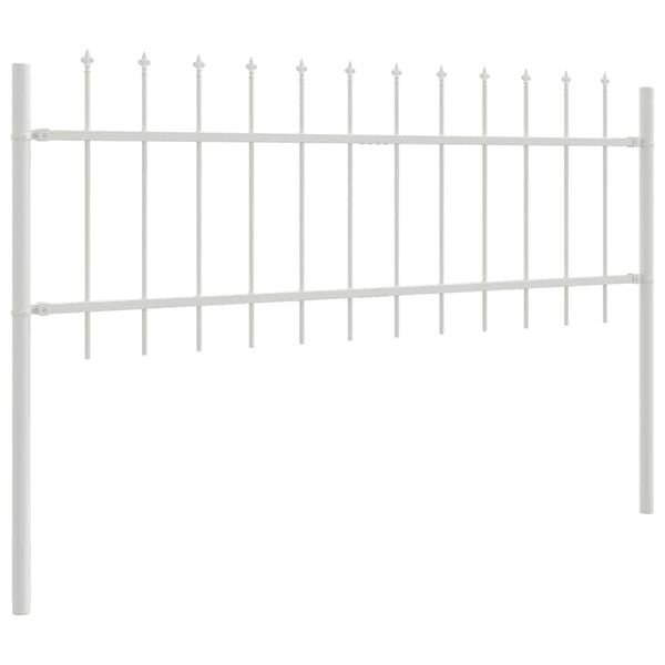 vidaXL Garden Fence 4 pcs White 6.8 x 0.6 m Powder-coated Steel