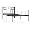 vidaXL Bed Frame without Mattress Black Metal 90x200 cm