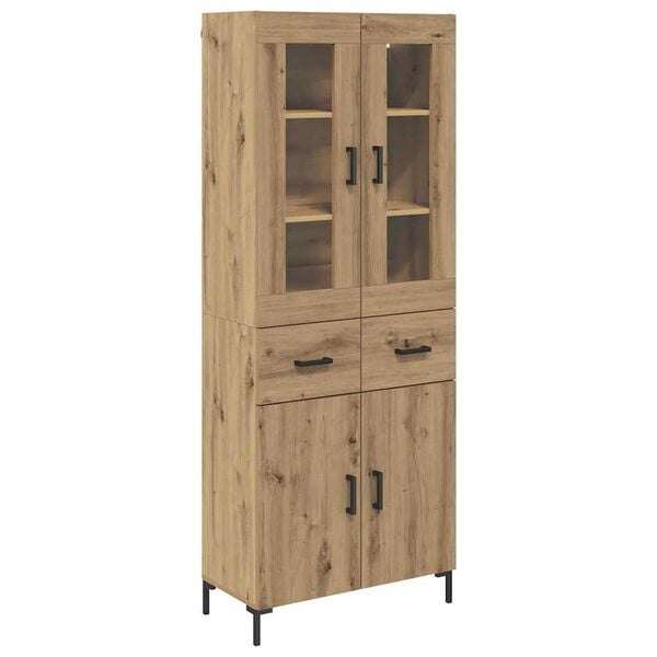 vidaXL Highboard with Drawer 2 pcs Artisan Oak Engineered Wood