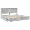 vidaXL Storage Bed Concrete Grey 200 x 200 cm Engineered Wood