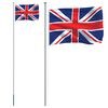 vidaXL UK Flag and Pole 6.08 m Aluminium