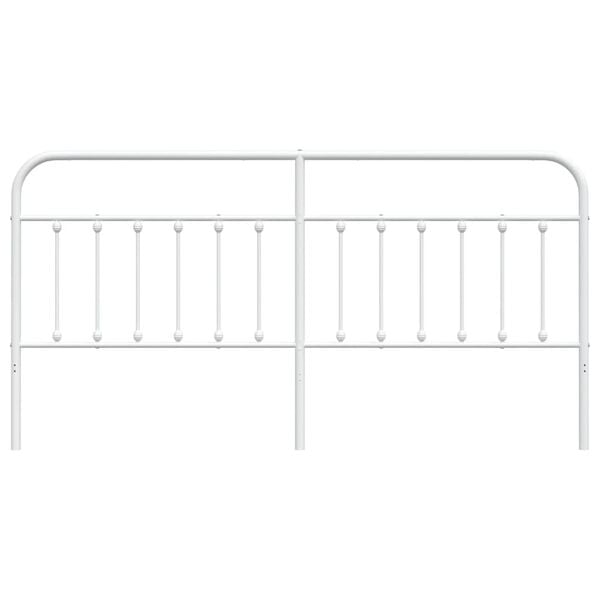 vidaXL Metal Replace Headboard White 200 cm