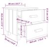 vidaXL Bedside Cabinets HAMAR 2 pcs Light Grey 40x35x44.5cm Solid Wood