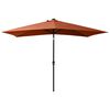 vidaXL Garden Parasol with LEDs and Steel Pole Terracotta 2x3 m