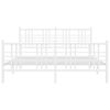 vidaXL Metal Bed Frame without Mattress with Footboard White 160x200cm