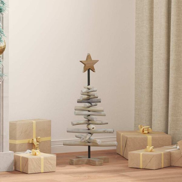 vidaXL Christmas Tree with Stand Brown 60 cm Solid teak wood