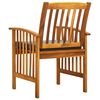 vidaXL Garden Dining Chairs 2 pcs with Cushions Solid Acacia Wood