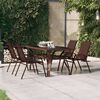 vidaXL Garden Table Brown and Black 140x70x70 cm Steel and Glass