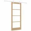 vidaXL Sliding Door Natural 86 x 211 cm Solid Pine Wood and Glass