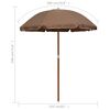 vidaXL Garden Parasol with Steel Pole 180 cm Taupe