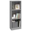 vidaXL 3-Tier Book Cabinet Grey Sonoma 40x24x109 cm Engineered Wood