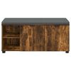 vidaXL Hall Bench with Cushion with Shelf Smoked Oak 100 x 38 x 46 cm