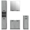 vidaXL 4 Piece Bathroom Cabinet Set Grey Sonoma Engineered Wood