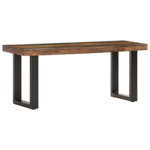 vidaXL Bench | Brown and black | Solid reclaimed wood, powder-coated steel
