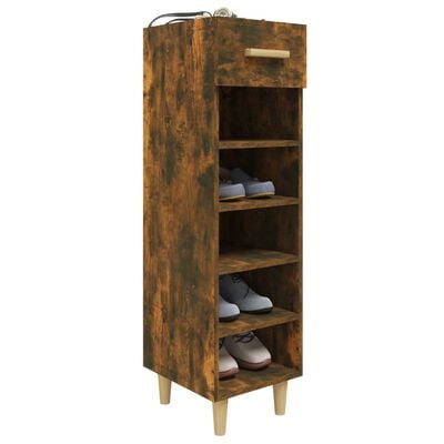 vidaXL Shoe Cabinet Smoked Oak 30x35x105 cm Engineered Wood