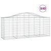 vidaXL Arched Gabion Baskets 40 pcs 200x50x80/100 cm Galvanised Iron