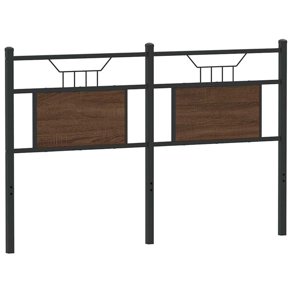 vidaXL Headboard Brown Oak 137 cm Engineered Wood and Steel