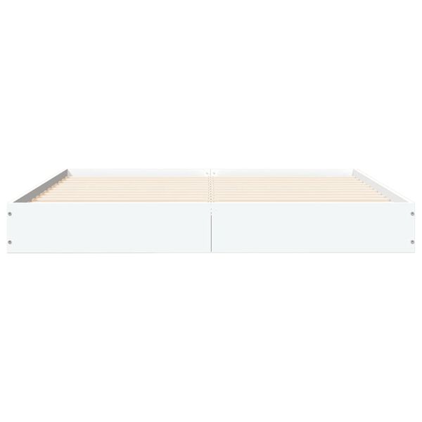 vidaXL Bed Frame without Mattress White 140x200 cm Engineered Wood