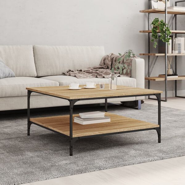 vidaXL Coffee Table Sonoma Oak 80x80x40 cm Engineered Wood