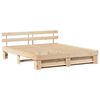vidaXL Bed Frame with Headboard Brown 180 x 200 cm Solid Pine Wood