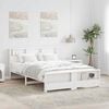 vidaXL Bed Frame with Headboard White 150 x 200 cm Engineered Wood