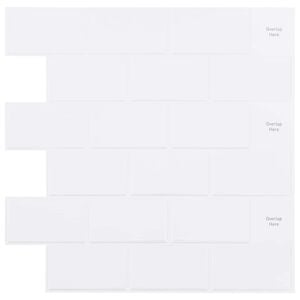 vidaXL Subway Tile 10 pcs White 30 x 30 cm Polyurethane and PET