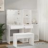 vidaXL Dressing Table Set with LED White Engineered Wood