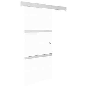vidaXL Sliding Door ESG Glass and Aluminium 90x212 cm Silver