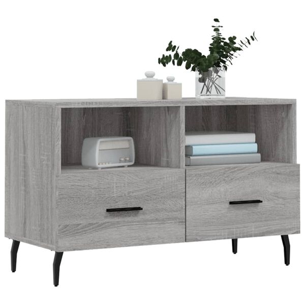 vidaXL TV Cabinet Grey Sonoma 80x36x50 cm Engineered Wood