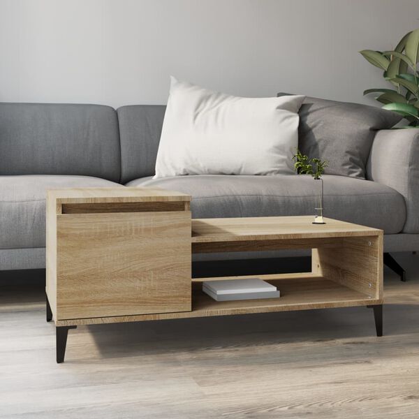 vidaXL Coffee Table Sonoma Oak 100x50x45 cm Engineered Wood