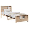 vidaXL Bed Frame with Shelf Brown 100 x 200 cm Solid Pine Wood