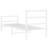 vidaXL Metal Bed Frame without Mattress with Footboard&nbsp;White 80x200cm