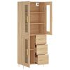 vidaXL Highboard Sonoma Oak 69.5x34x180 cm Engineered Wood