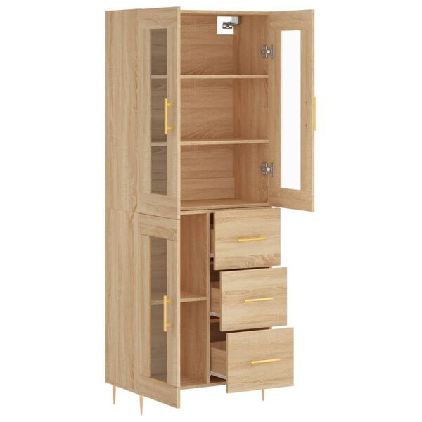 vidaXL Highboard Sonoma Oak 69.5x34x180 cm Engineered Wood