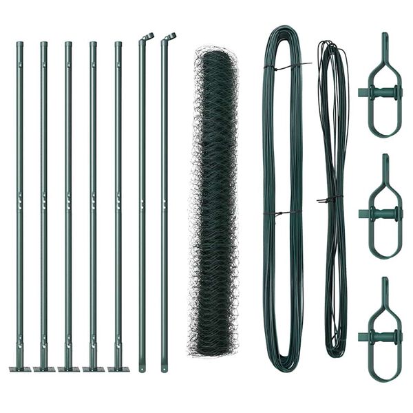 vidaXL Fence Post Green 10 x 0.8 m (50 mm mesh) Steel and PVC