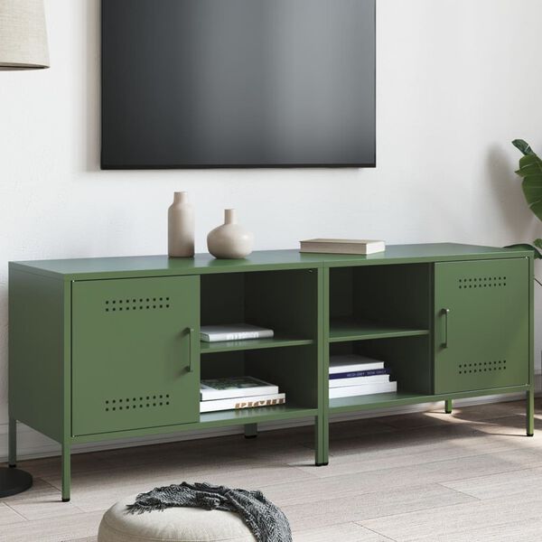 vidaXL TV Cabinets 2 pcs Olive Green 68x39x50.5 cm Steel