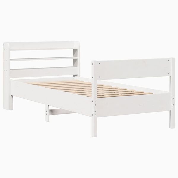 vidaXL Bed Frame without Mattress White 90x200 cm Solid Wood Pine