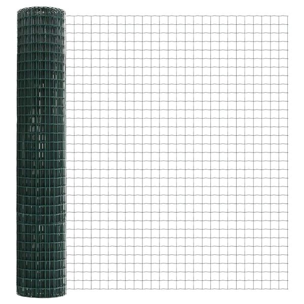 vidaXL Euro Fence Green 1.5 x 10 m PVC-coated iron
