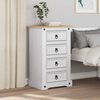 vidaXL Bedside Table with Drawer White 53 x 39 x 84 cm Solid Pine Wood