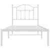 vidaXL Metal Bed Frame without Mattress with Headboard White 90x190cm