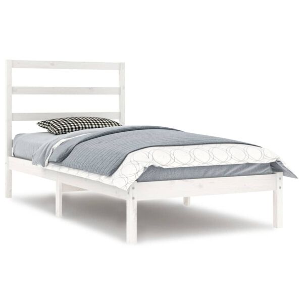 vidaXL Bed Frame without Mattress White 90x200 cm Solid Wood Pine