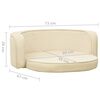 vidaXL Foldable Dog Sofa Cream 73x67x26 cm Plush Washable Cushion